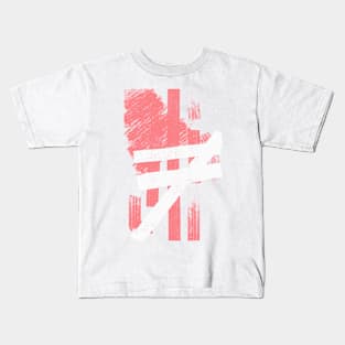 Abstract Pink And White Modern Pattern Kids T-Shirt
